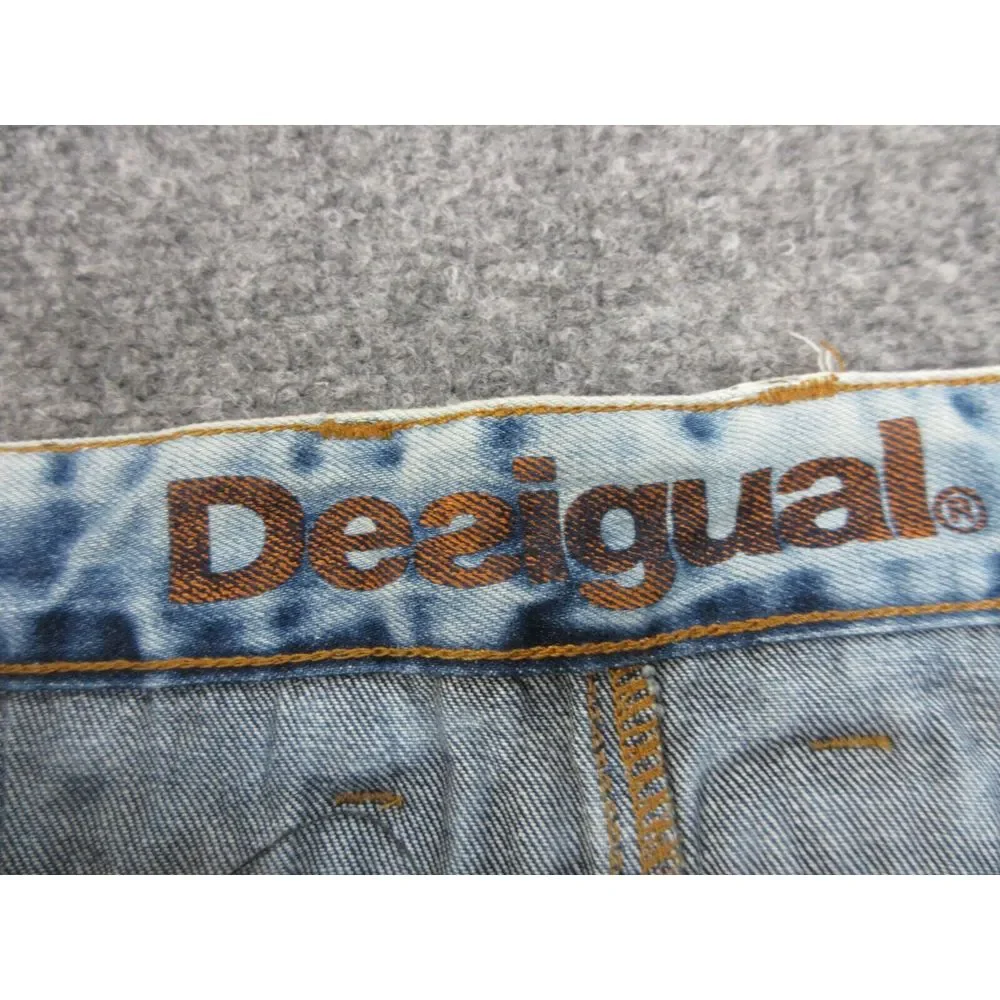 Desigual Pants Mens 36 Blue‎ Denim Jeans Straight Regular Fit Button Fly 36X31